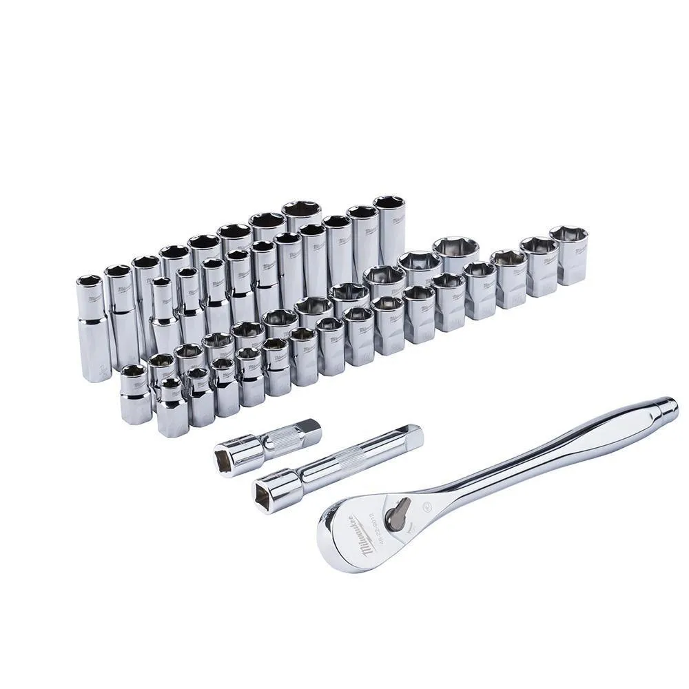1/2 in. Drive SAE/Metric Ratchet and Socket Mechanics Tool Set (47-Piece)