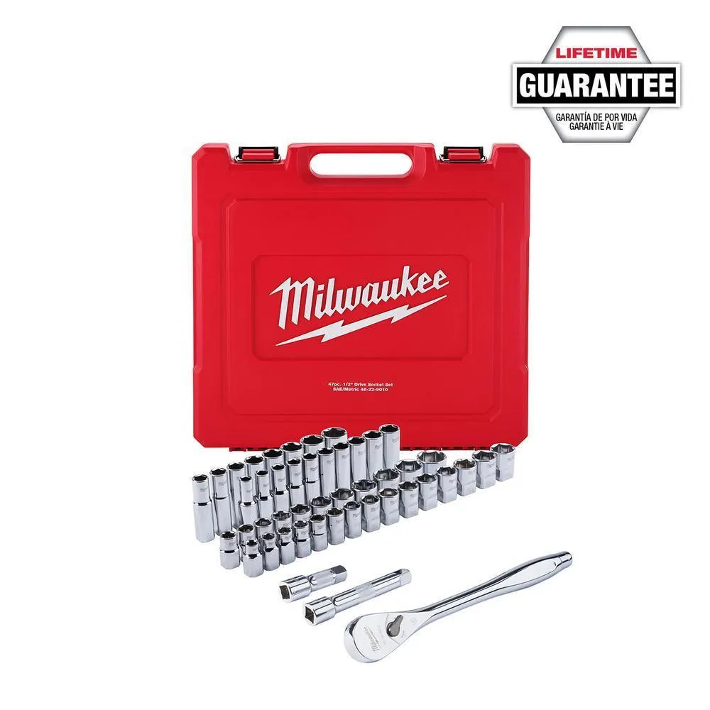 1/2 in. Drive SAE/Metric Ratchet and Socket Mechanics Tool Set (47-Piece)
