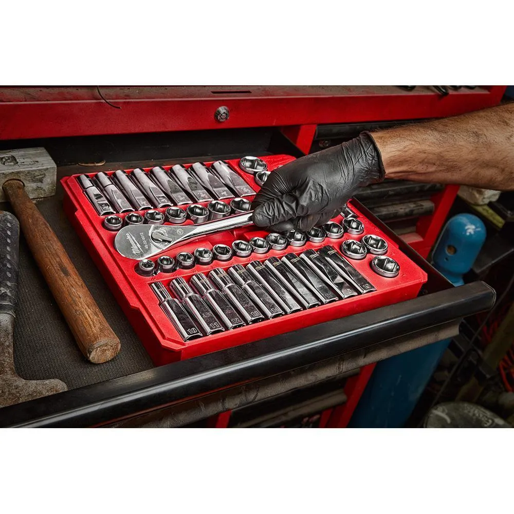 1/4 in. and 3/8 in. and 1/2 in. Drive SAE/Metric Ratchet and Socket Mechanics Tool Set (153-Piece)