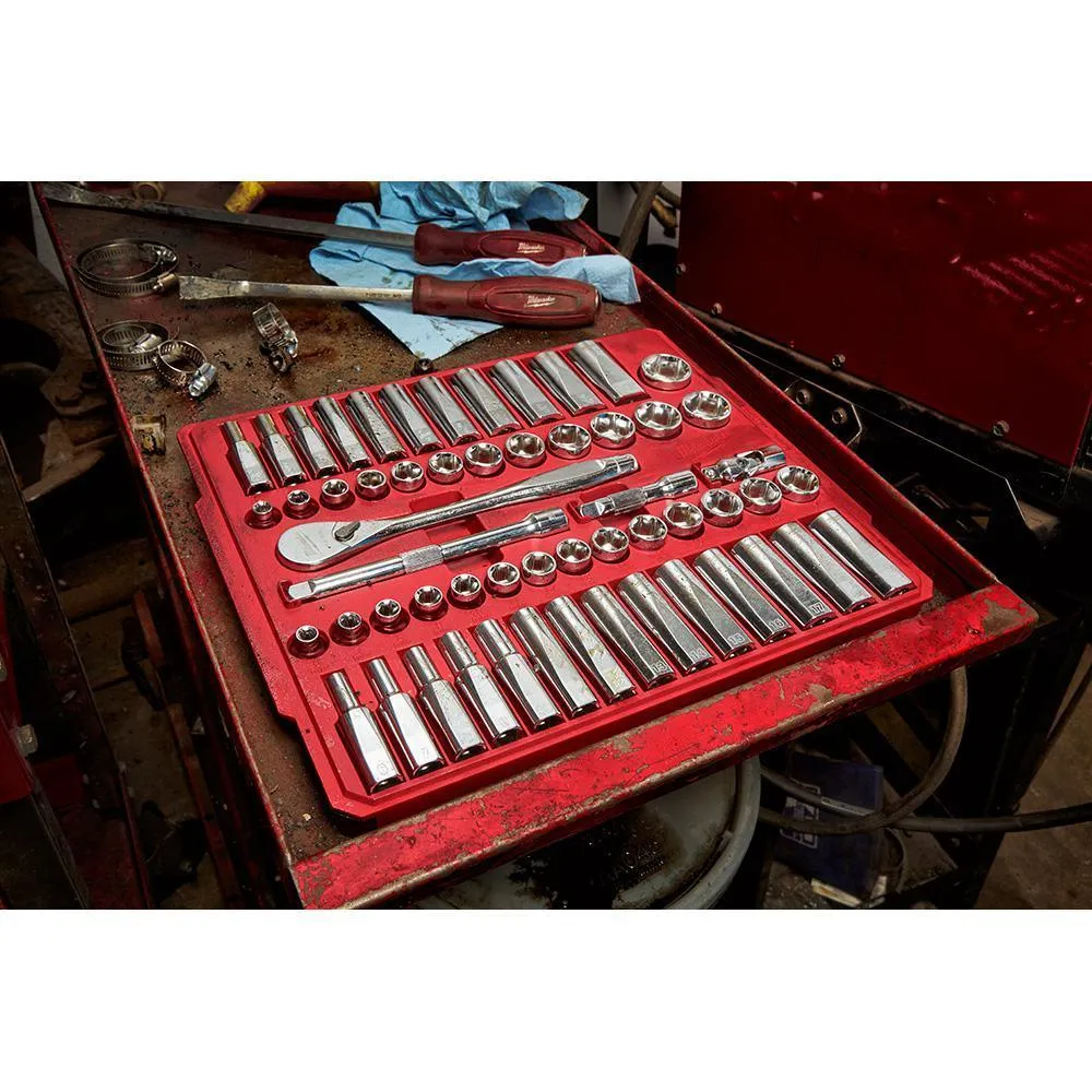 1/4 in. and 3/8 in. and 1/2 in. Drive SAE/Metric Ratchet and Socket Mechanics Tool Set (153-Piece)
