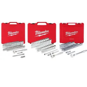 1/4 in. and 3/8 in. and 1/2 in. Drive SAE/Metric Ratchet and Socket Mechanics Tool Set (153-Piece)