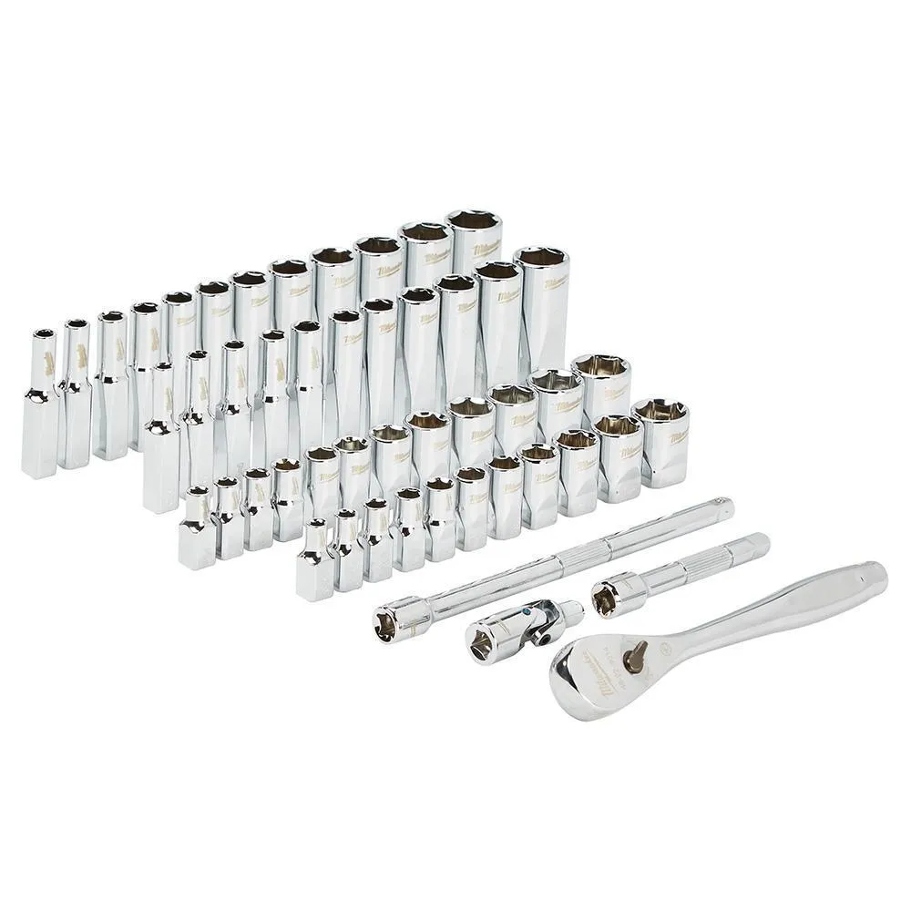 1/4 in. Drive SAE/Metric Ratchet and Socket Mechanics Tool Set (50-Piece)