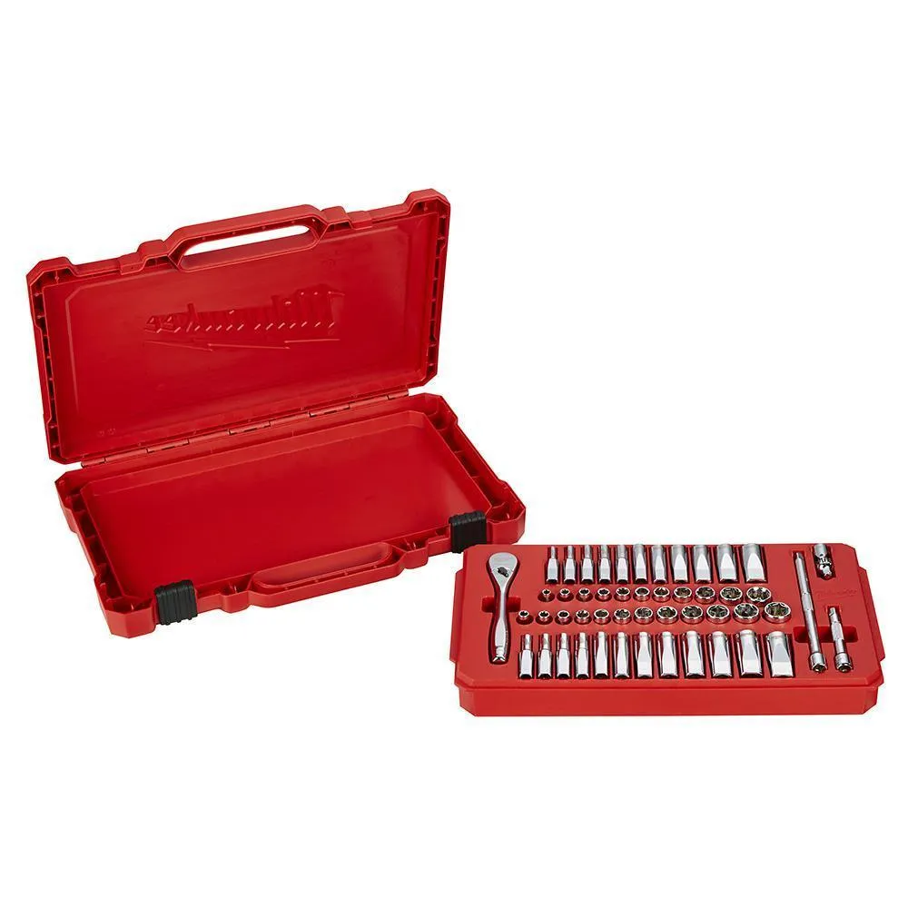 1/4 in. Drive SAE/Metric Ratchet and Socket Mechanics Tool Set (50-Piece)