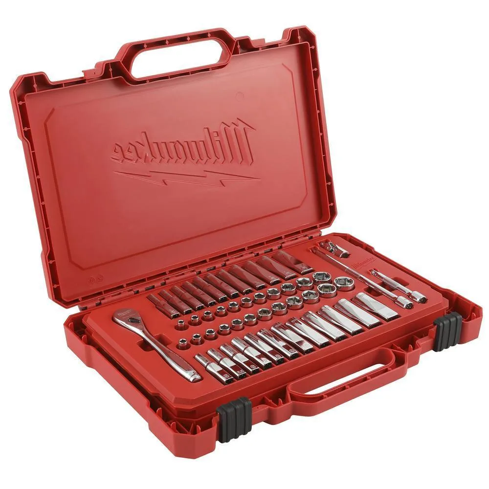 1/4 in. Drive SAE/Metric Ratchet and Socket Mechanics Tool Set (50-Piece)