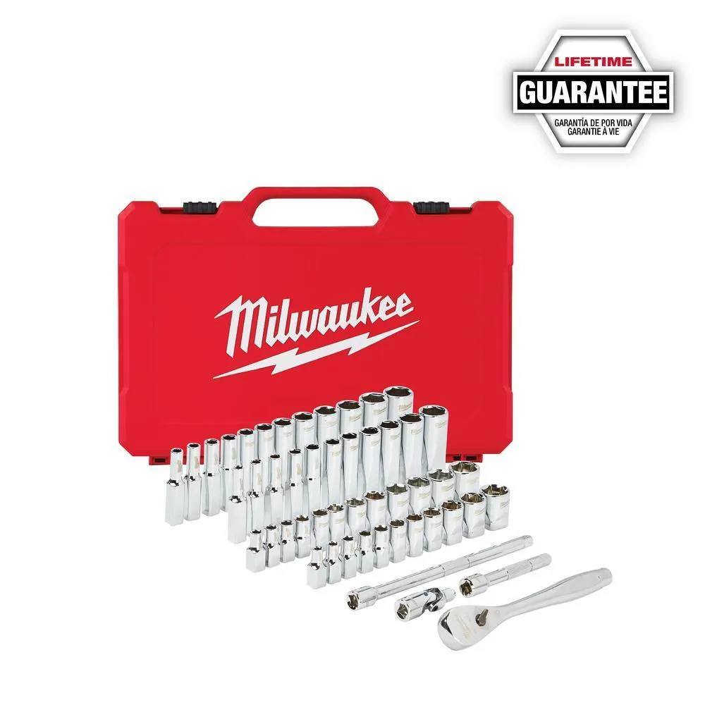 1/4 in. Drive SAE/Metric Ratchet and Socket Mechanics Tool Set (50-Piece)