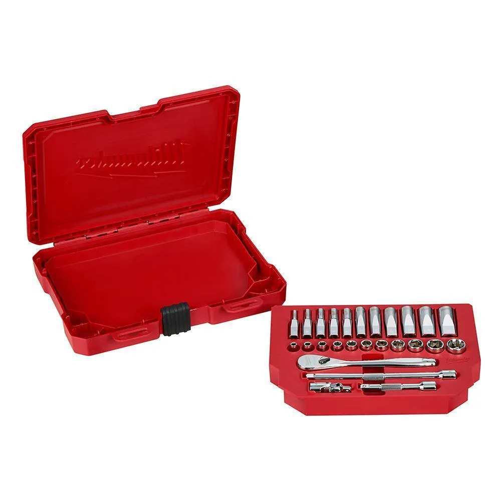 1/4 in. Drive SAE/Metric Ratchet and Socket Mechanics Tool Set (54-Piece)