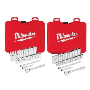 1/4 in. Drive SAE/Metric Ratchet and Socket Mechanics Tool Set (54-Piece)