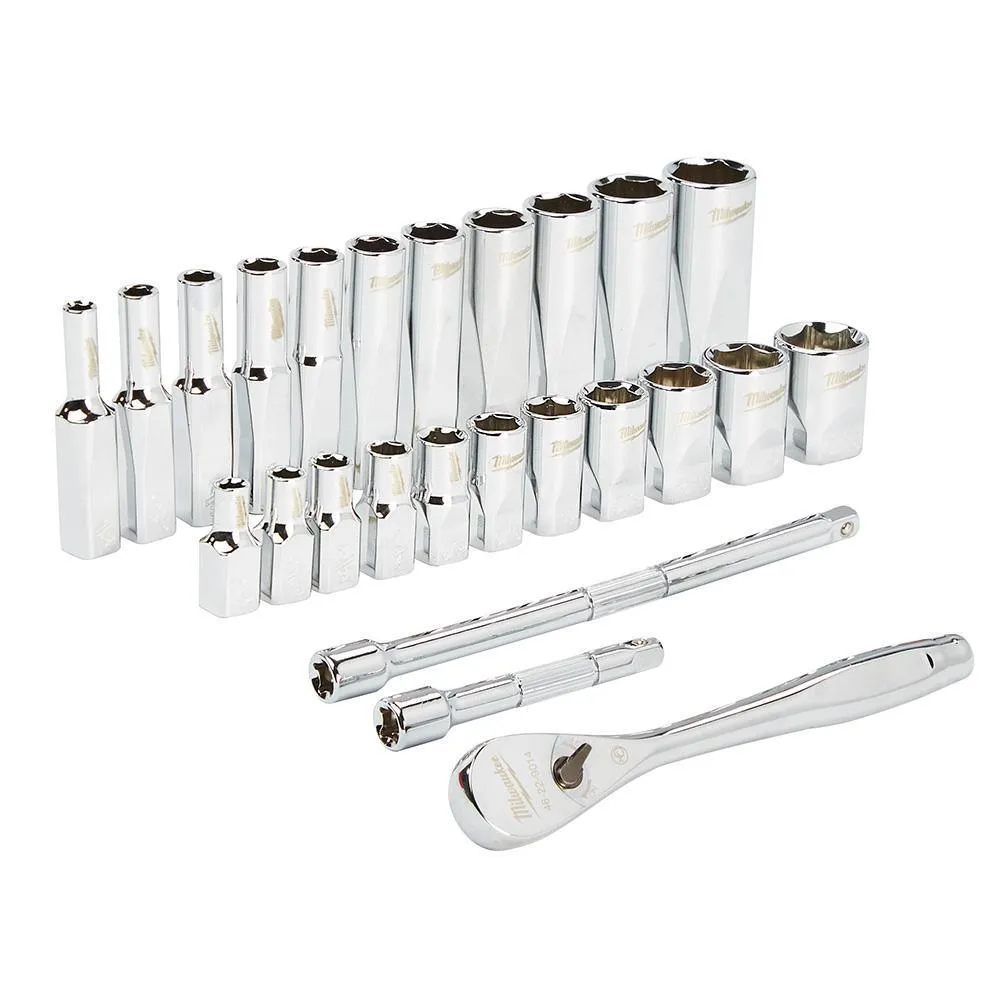 1/4 in. Drive SAE/Metric Ratchet and Socket Mechanics Tool Set (54-Piece)