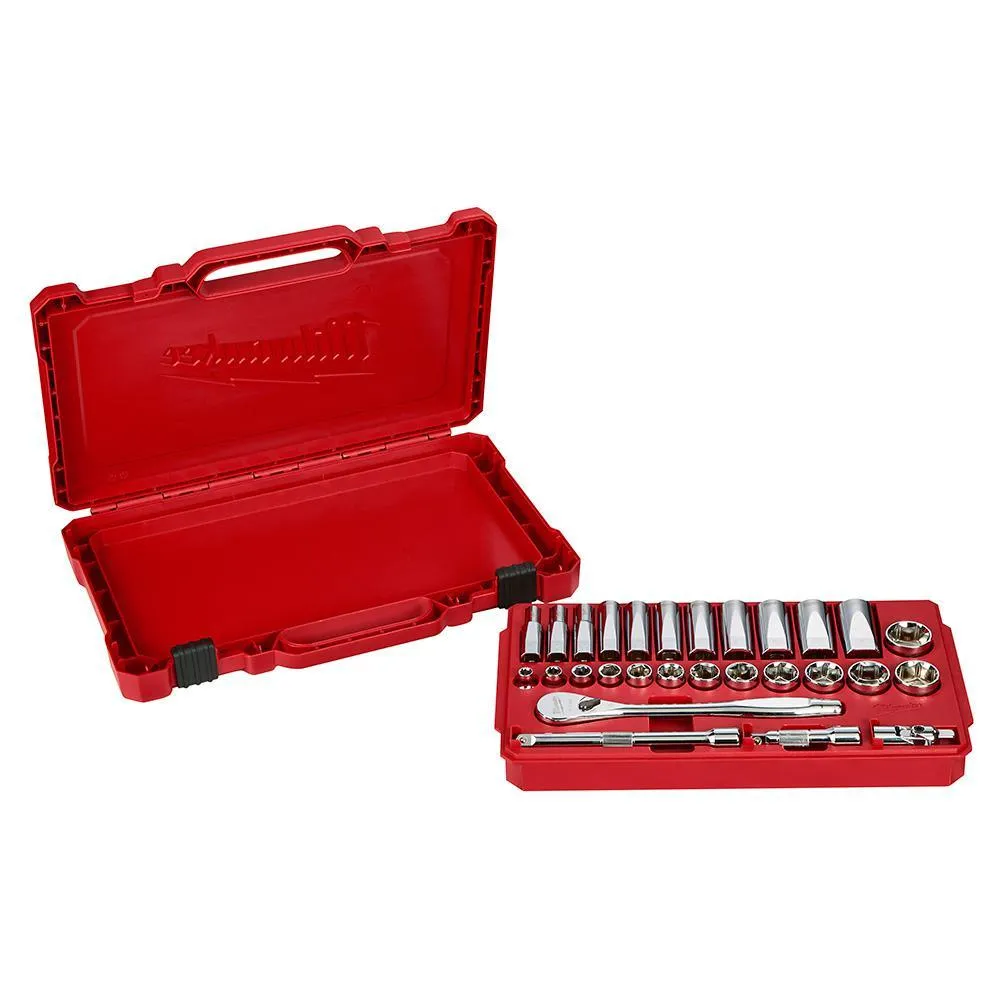 3/8 in. Drive SAE Ratchet and Socket Mechanics Tool Set (28-Piece)
