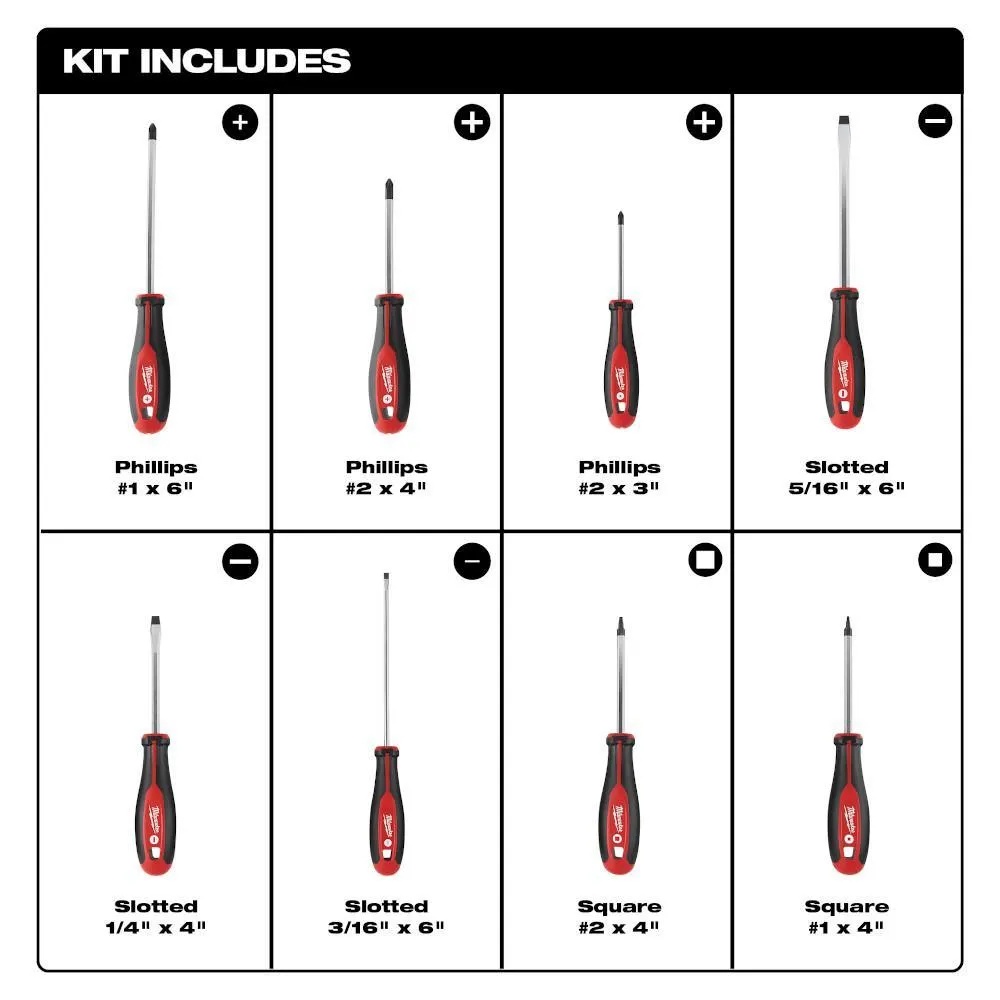 3/8 in. Drive SAE Ratchet and Socket Mechanics Tool Set with Packout Case (28-Piece) and Screwdriver Set (8-Piece)