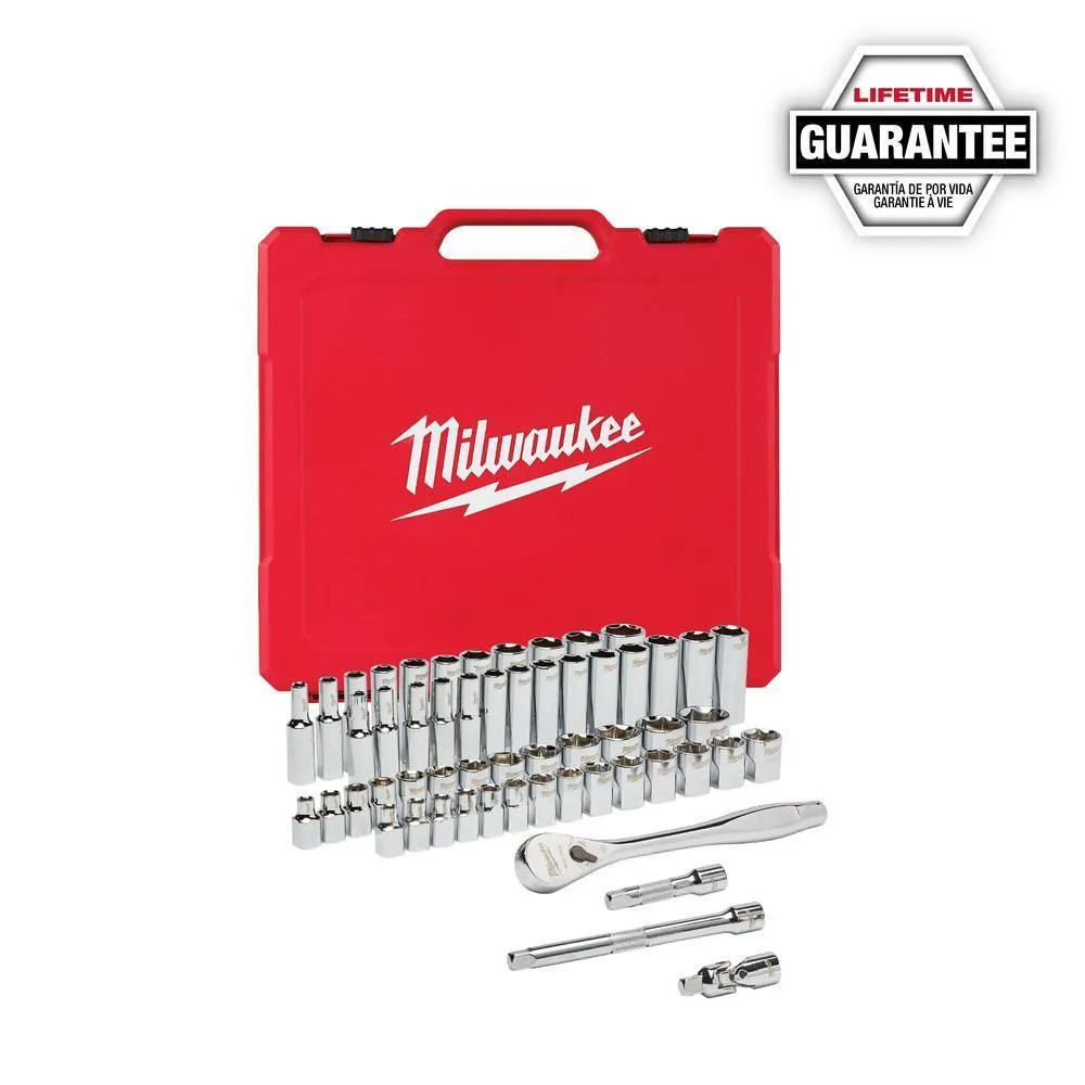3/8 in. Drive SAE/Metric Ratchet and Socket Mechanics Tool Set (56-Piece)