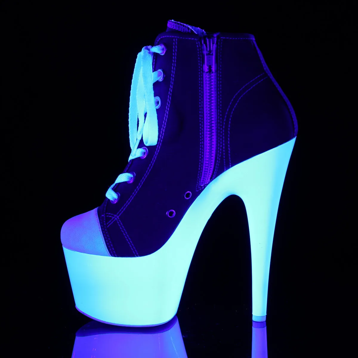 ADORE-700SK-02 Sexy 7" Heel Red Canvas Sexy Sneaker Heels
