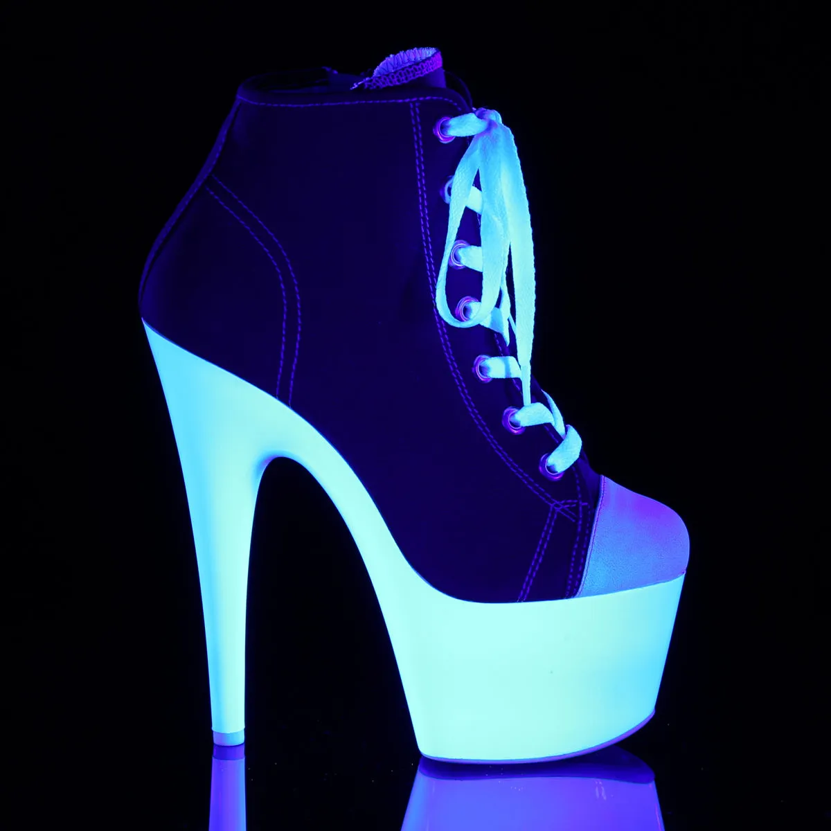 ADORE-700SK-02 Sexy 7" Heel Red Canvas Sexy Sneaker Heels