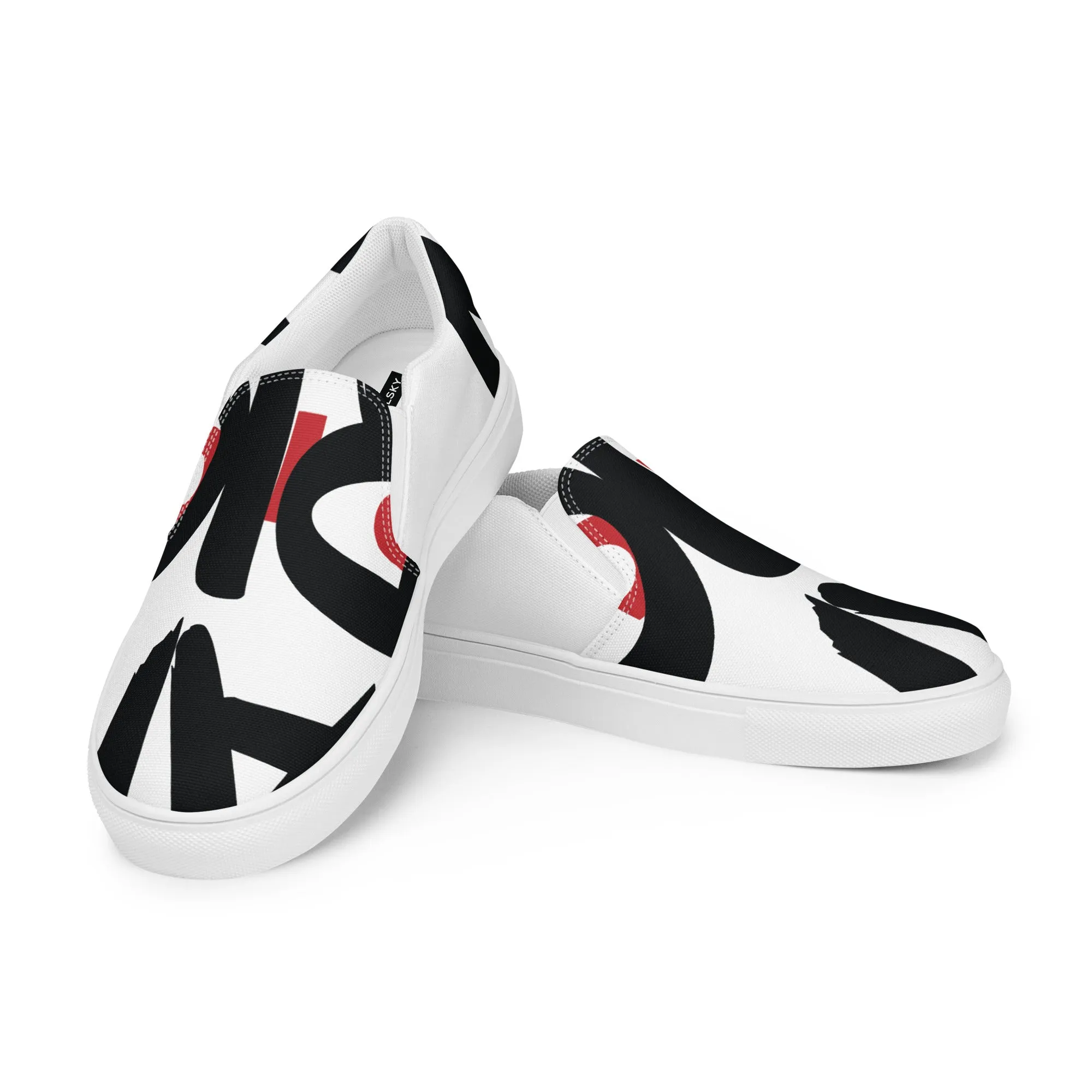 AFRICAN SAMURAI Men’s Slip-On Canvas Shoes (White)