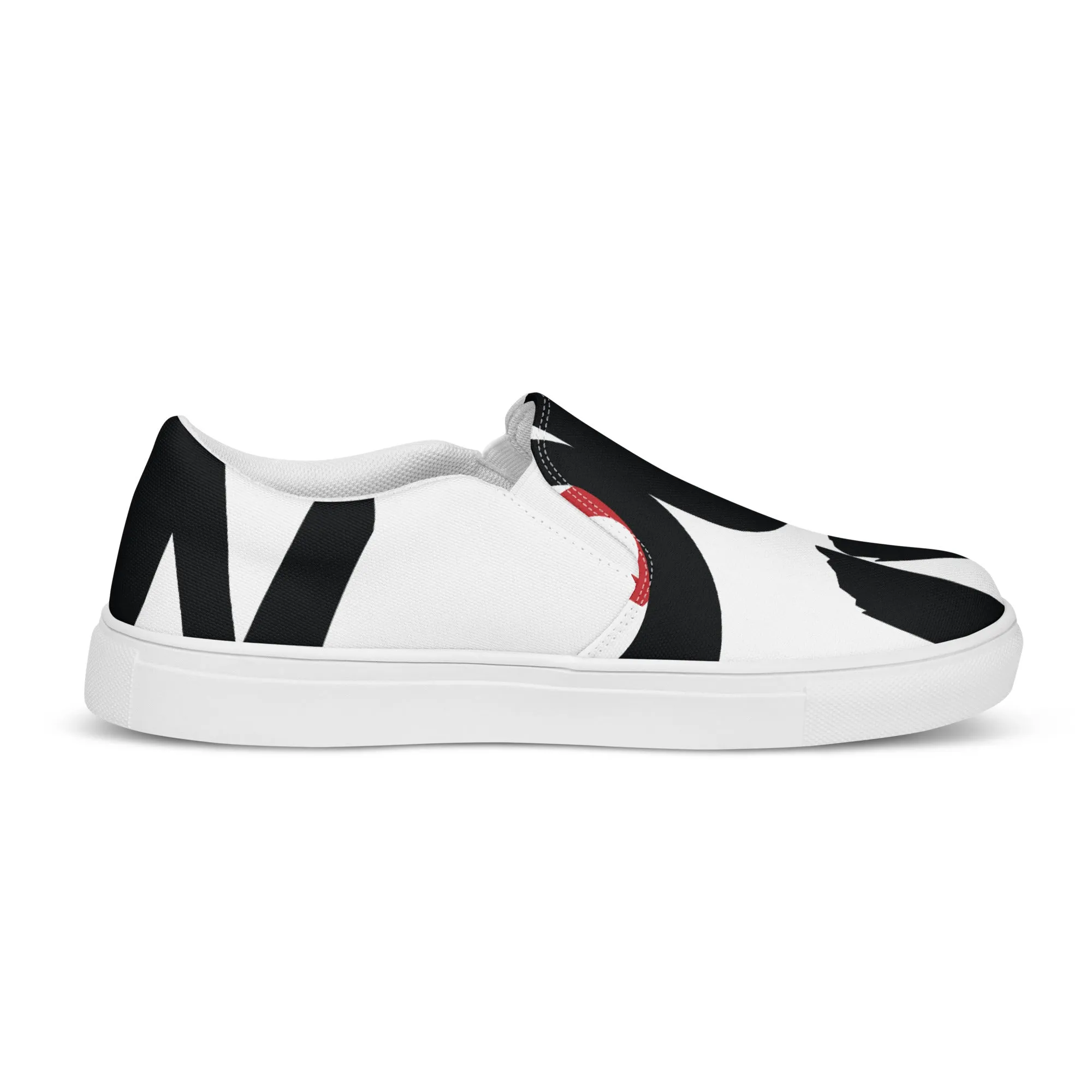 AFRICAN SAMURAI Men’s Slip-On Canvas Shoes (White)