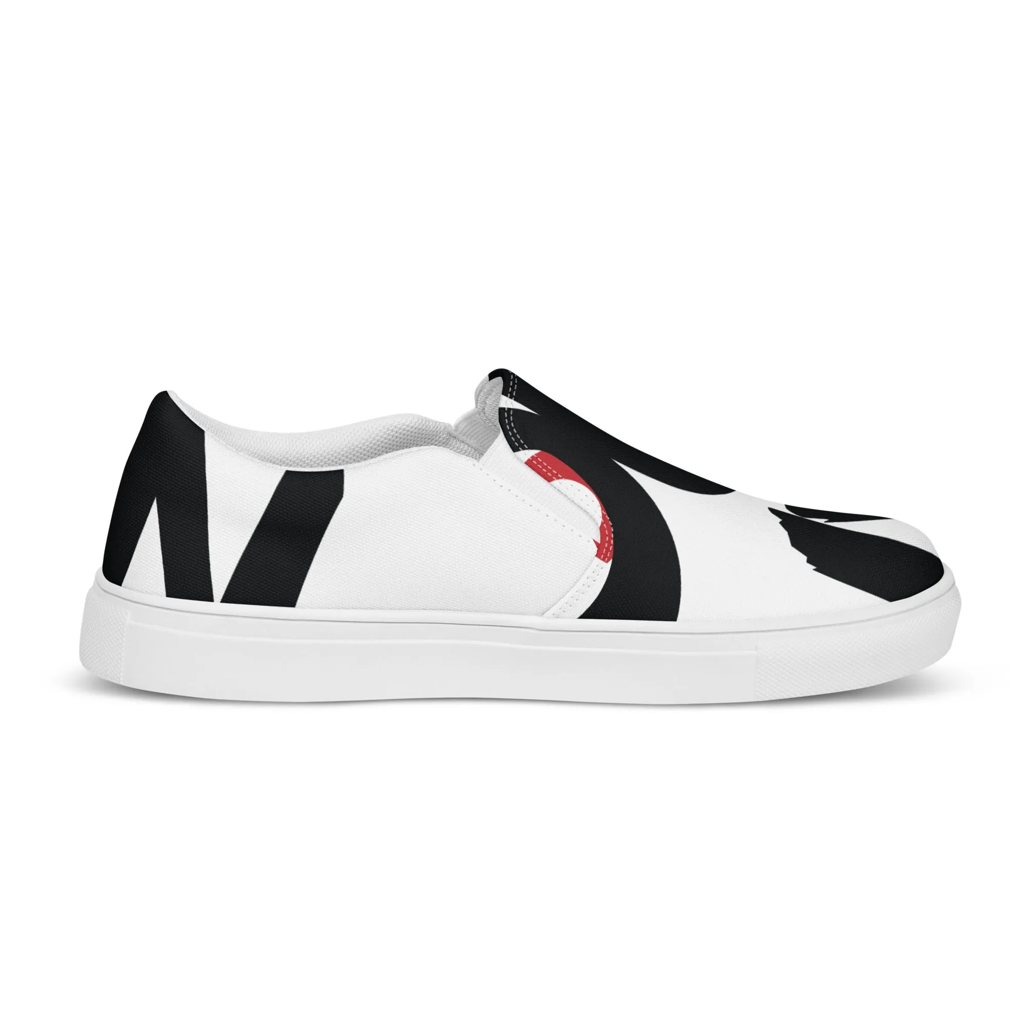 AFRICAN SAMURAI Men’s Slip-On Canvas Shoes (White)