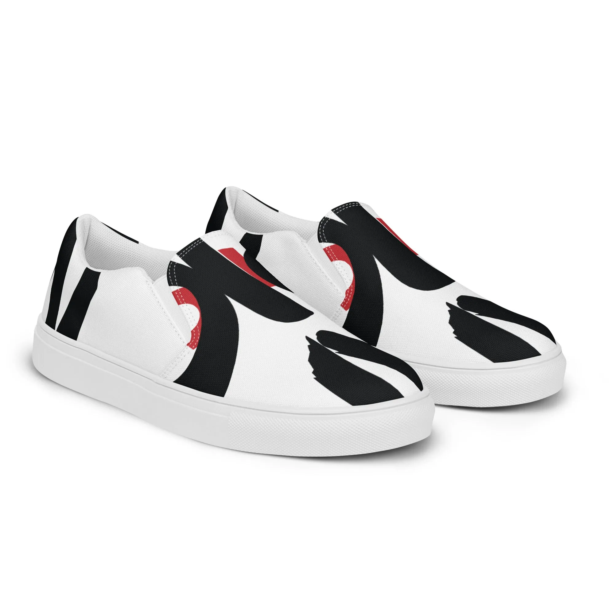 AFRICAN SAMURAI Men’s Slip-On Canvas Shoes (White)
