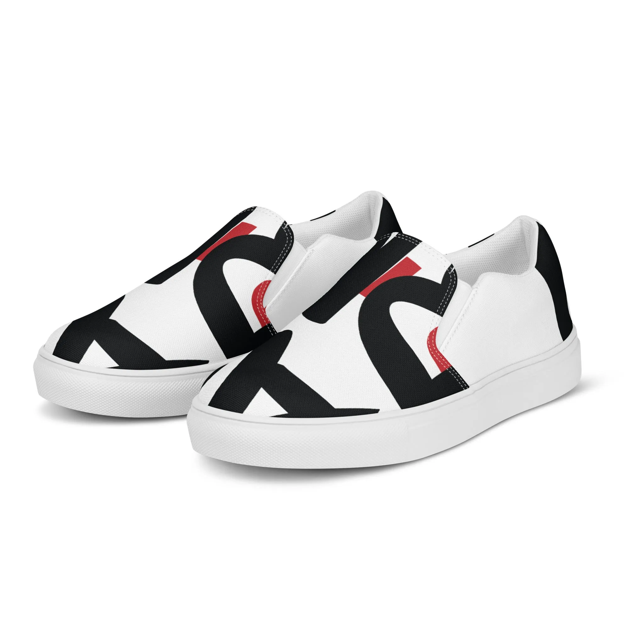 AFRICAN SAMURAI Men’s Slip-On Canvas Shoes (White)
