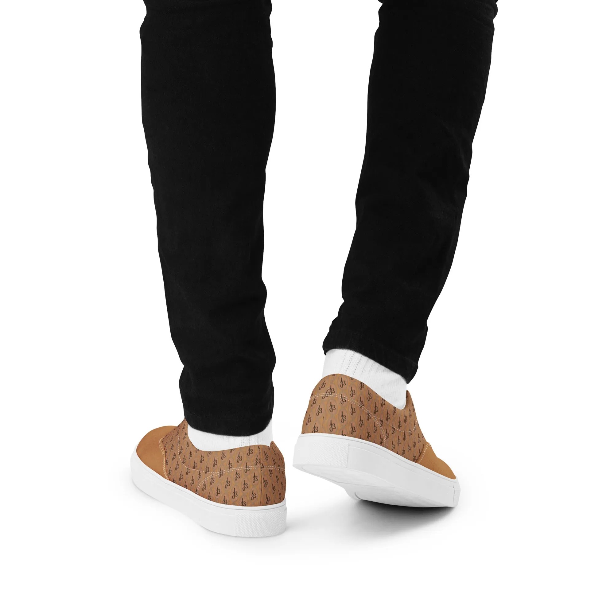 AJBeneficial Men’s lace-up canvas shoes on Tan