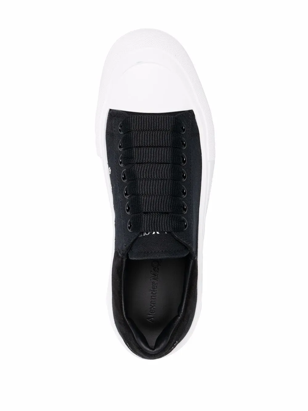 ALEXANDER MCQUEEN Deck Lace-up Plimsoll Sneakers Black/White