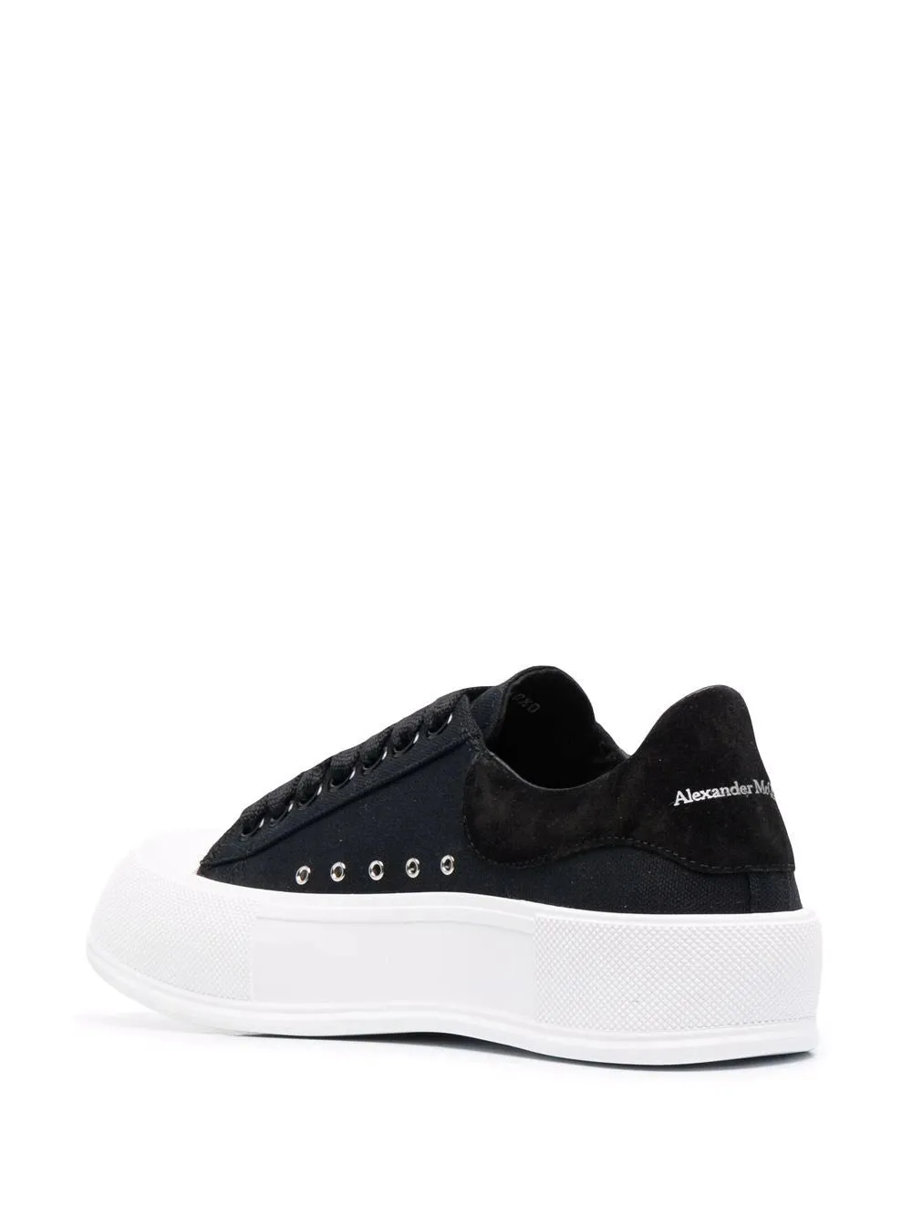 ALEXANDER MCQUEEN Deck Lace-up Plimsoll Sneakers Black/White