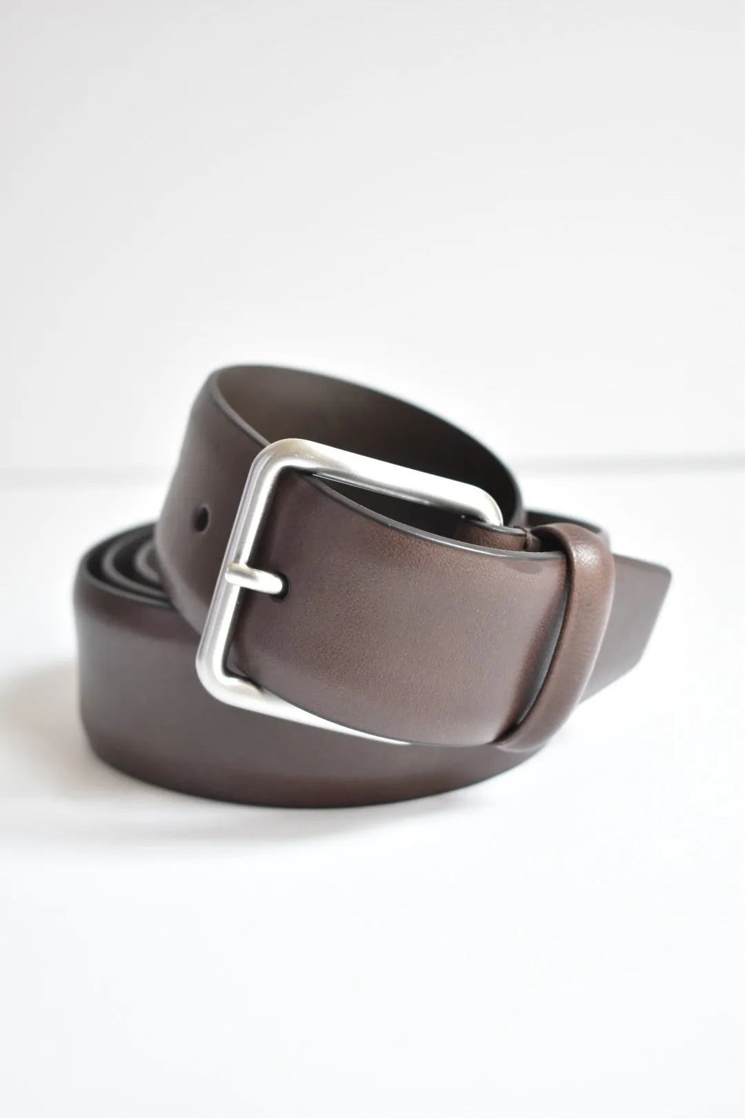 Anderson Belt Dark Brown Square Silver Buckle