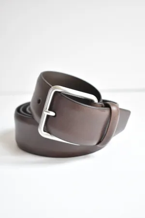 Anderson Belt Dark Brown Square Silver Buckle