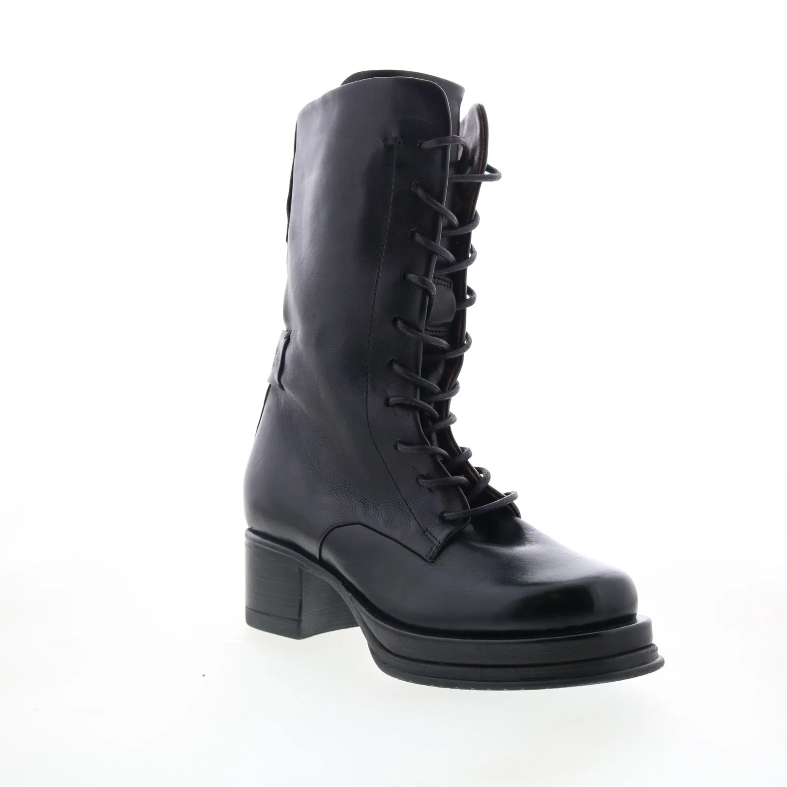 A.S. 98 Caden Womens Black Leather Lace Up Casual Dress Boots