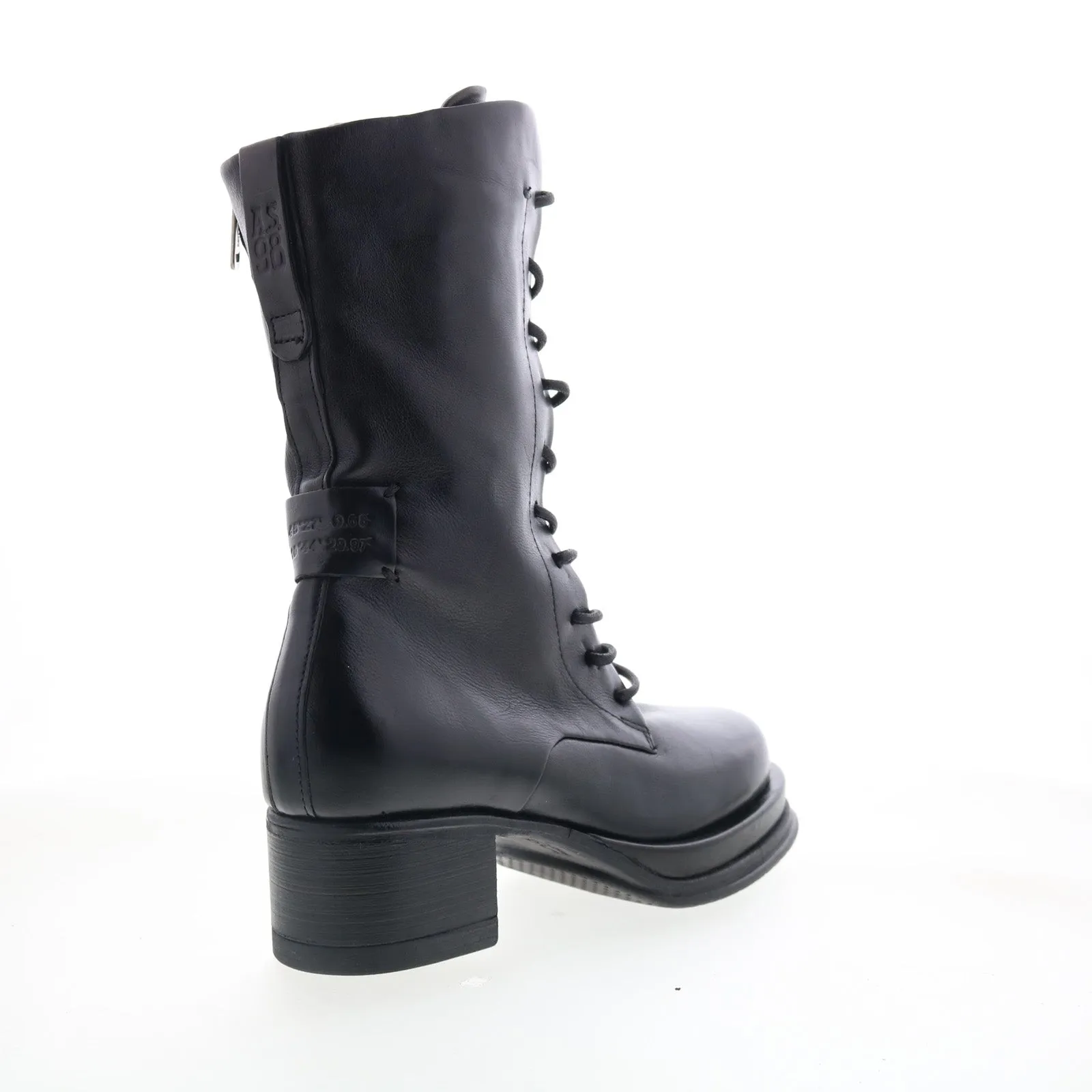 A.S. 98 Caden Womens Black Leather Lace Up Casual Dress Boots