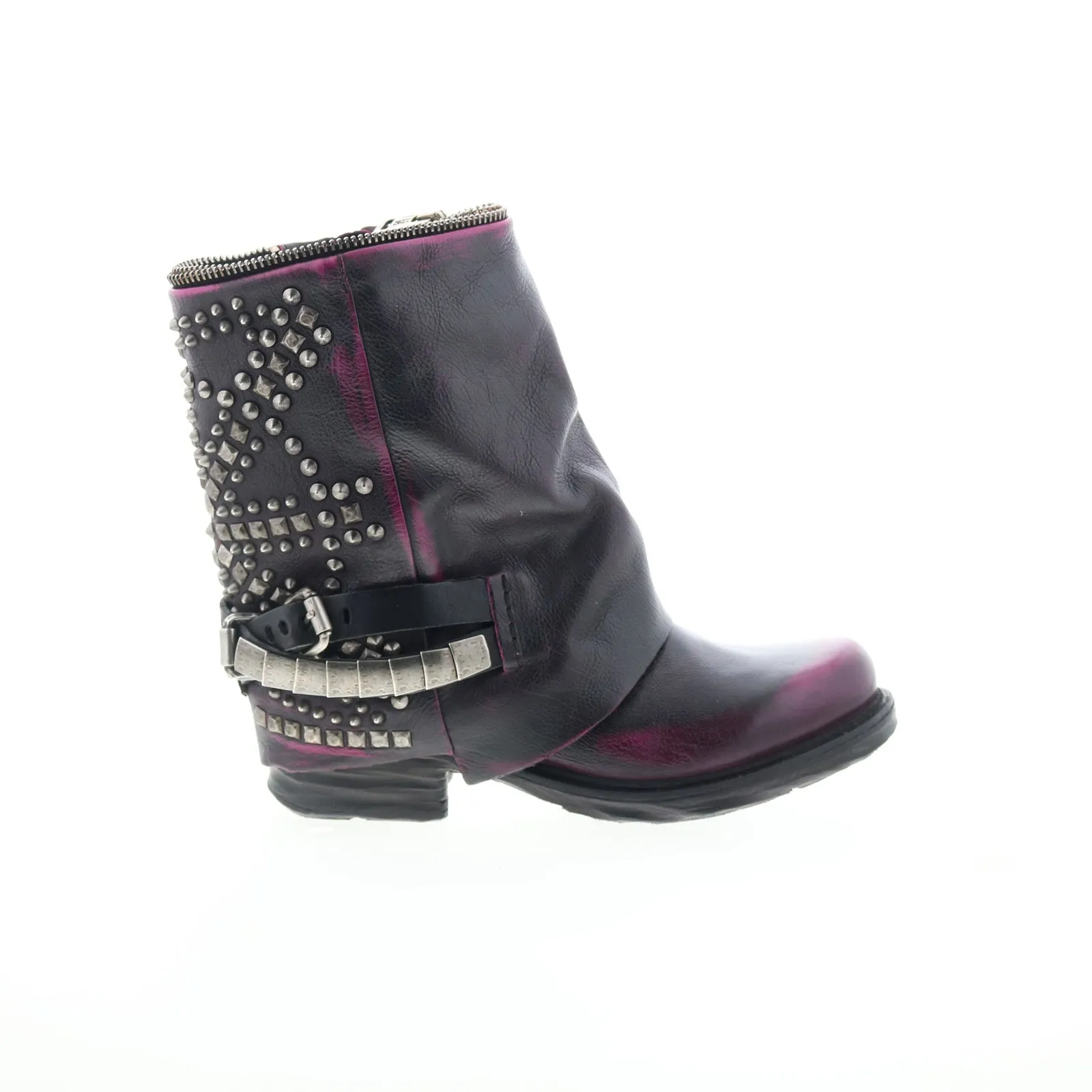 A.S. 98 Sid Womens Black Leather Zipper Casual Dress Boots