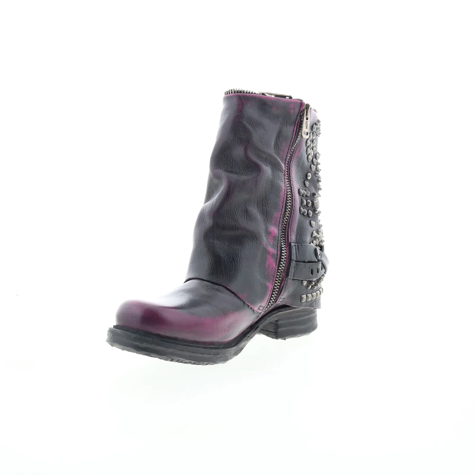A.S. 98 Sid Womens Black Leather Zipper Casual Dress Boots