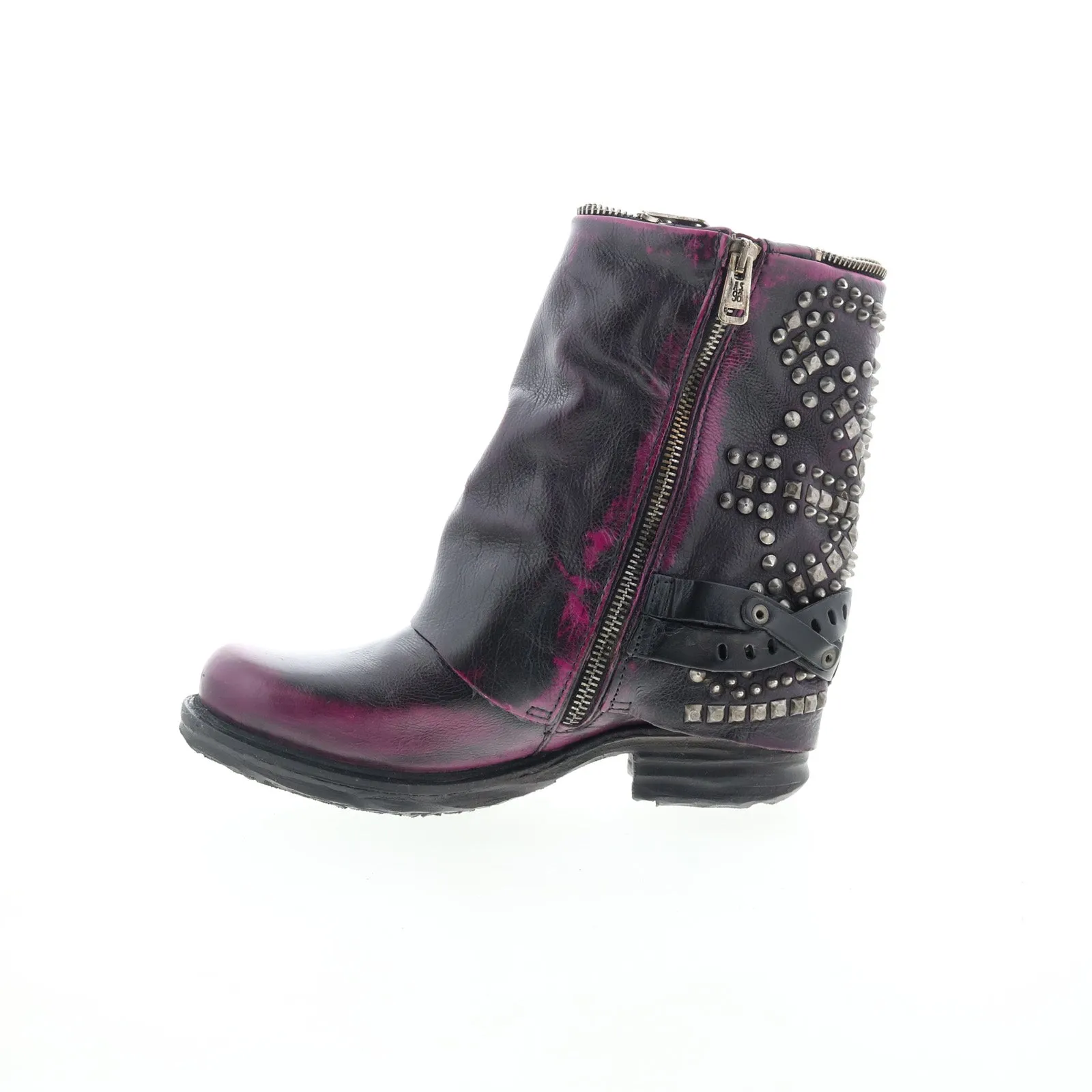 A.S. 98 Sid Womens Black Leather Zipper Casual Dress Boots