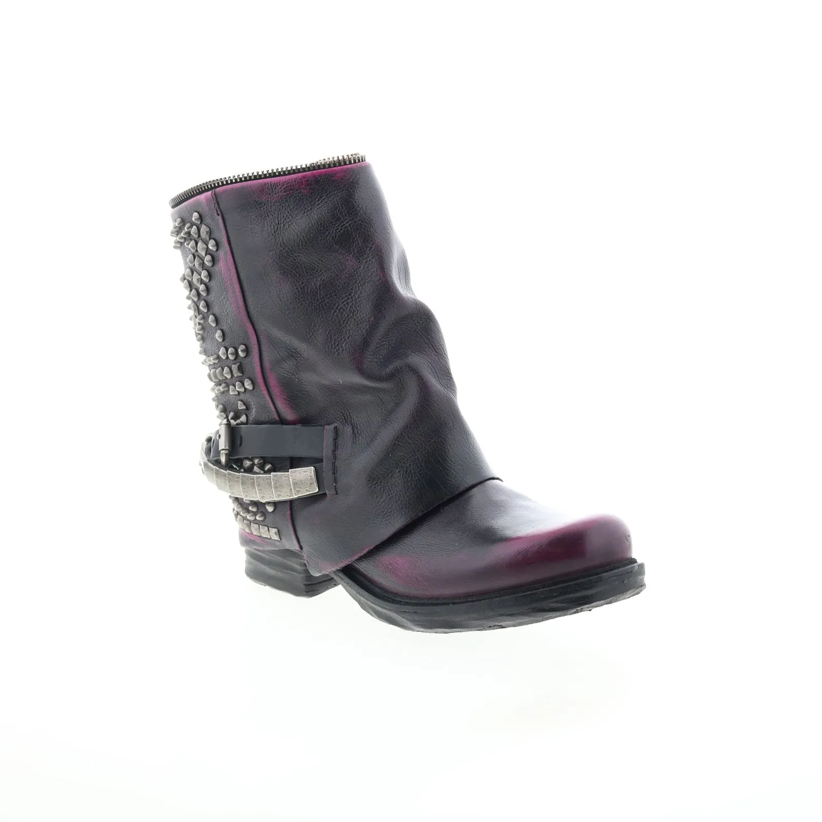 A.S. 98 Sid Womens Black Leather Zipper Casual Dress Boots