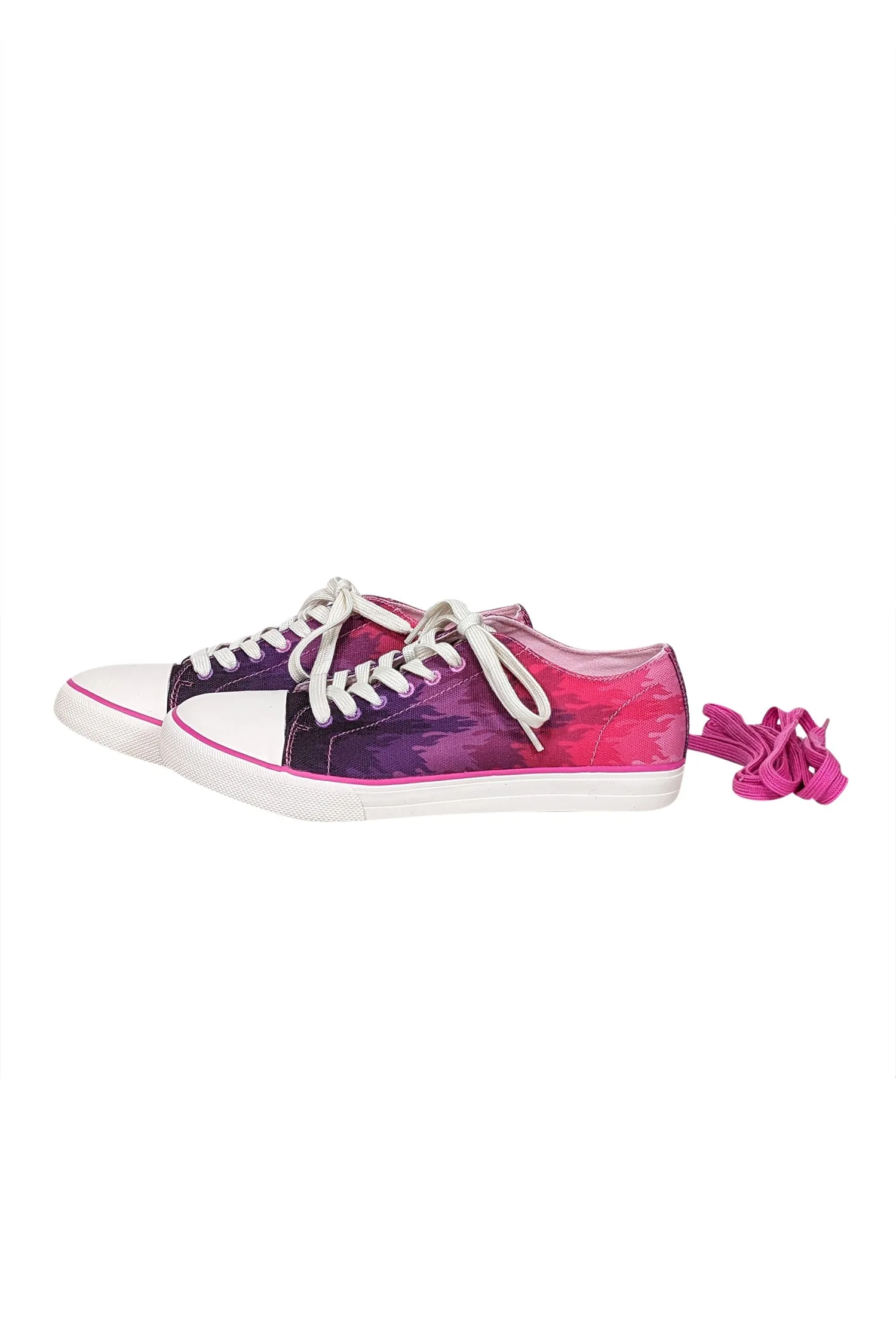 Bikkembergs -Pink & Purple Tie Dye Flame Print Sneakers Sz 9