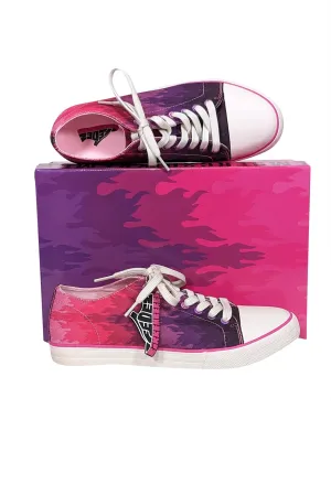 Bikkembergs -Pink & Purple Tie Dye Flame Print Sneakers Sz 9