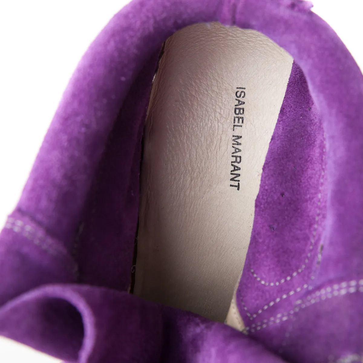 Bobby Concealed Wedge Suede Sneakers Purple Size 37