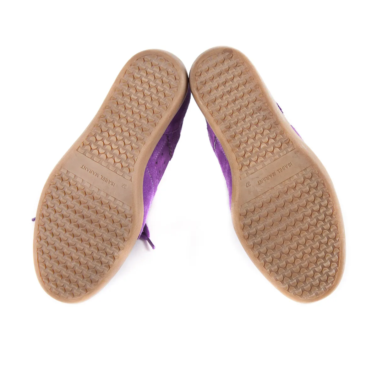 Bobby Concealed Wedge Suede Sneakers Purple Size 37