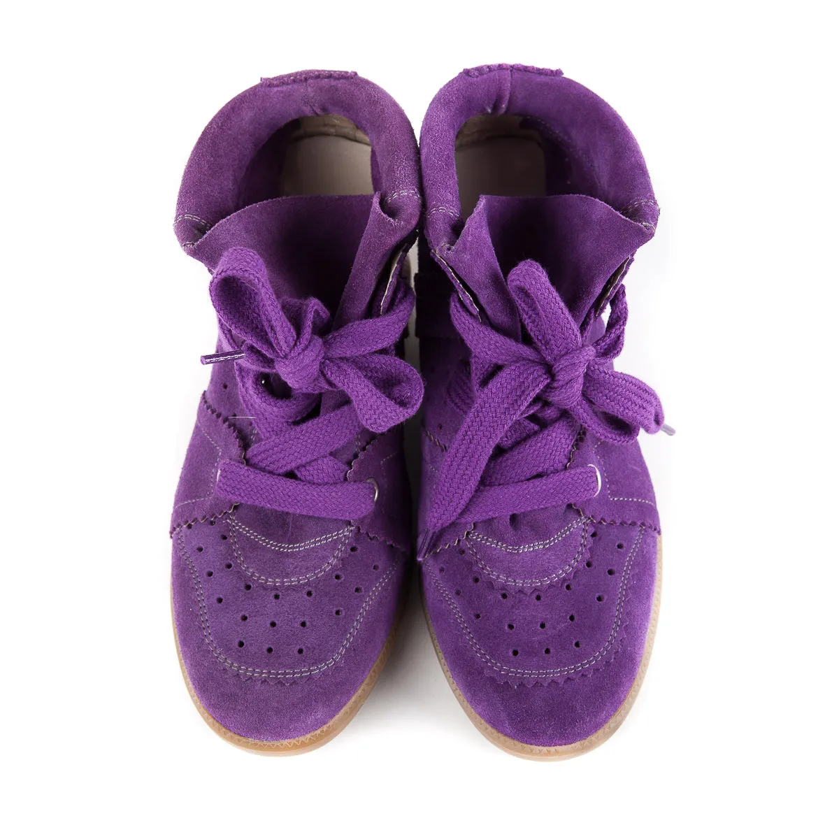 Bobby Concealed Wedge Suede Sneakers Purple Size 37