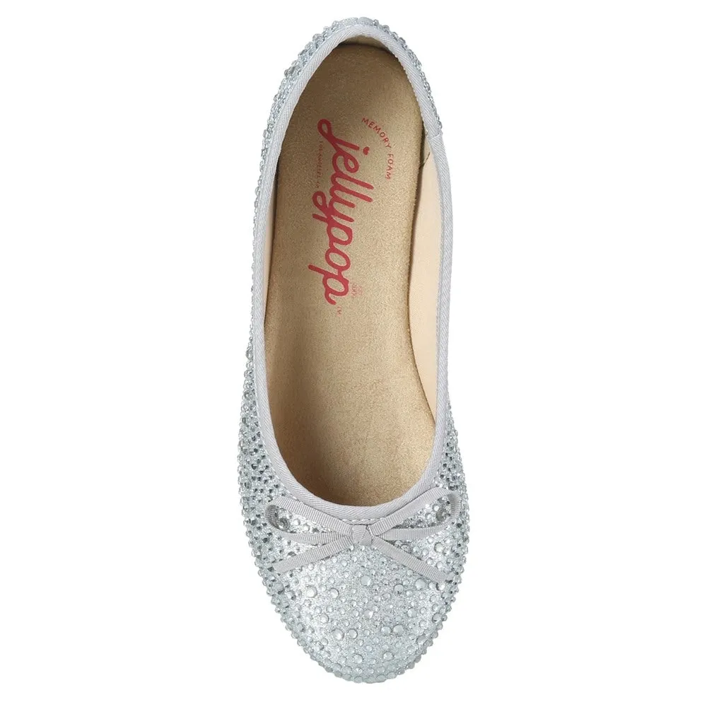 Britney women's ballet flats with rhinestones Jellypop, silver
