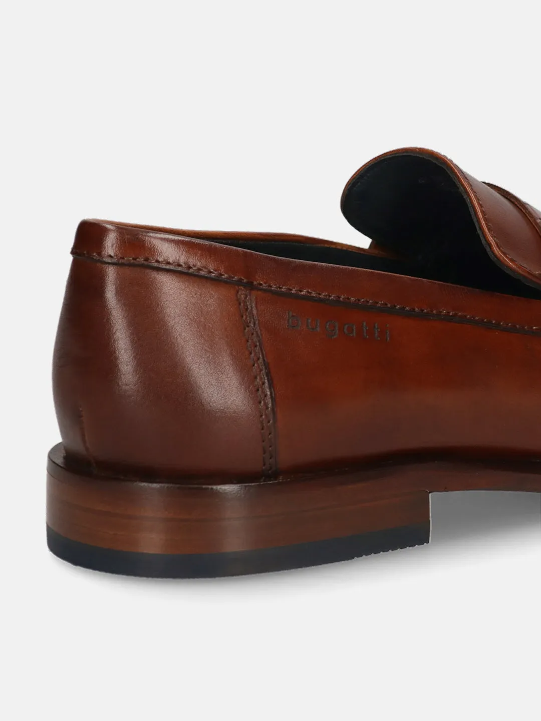 bugatti Cognac Premium Leather Slip-ons Formal