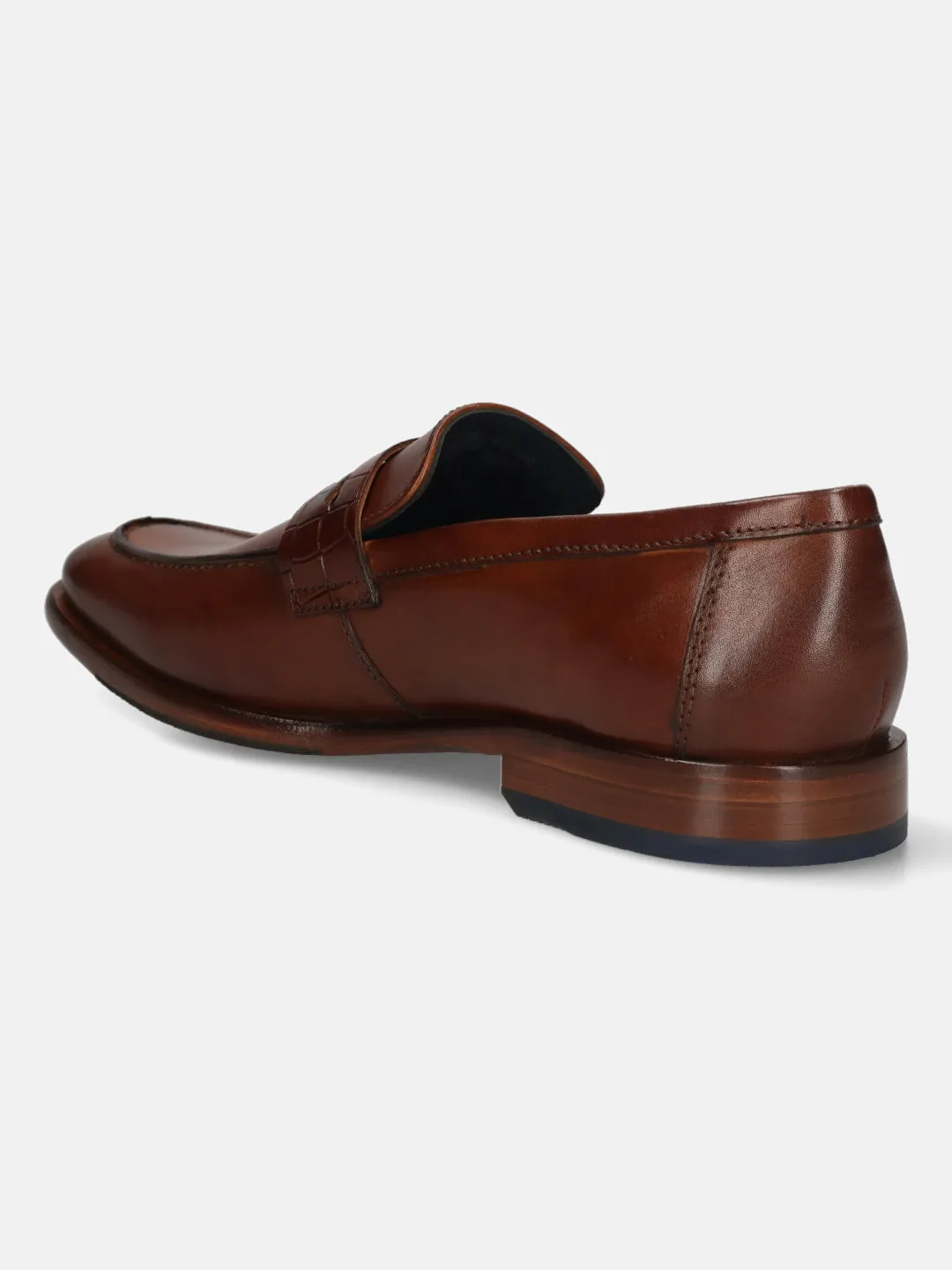 bugatti Cognac Premium Leather Slip-ons Formal