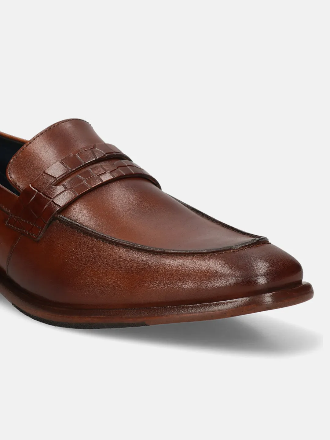 bugatti Cognac Premium Leather Slip-ons Formal
