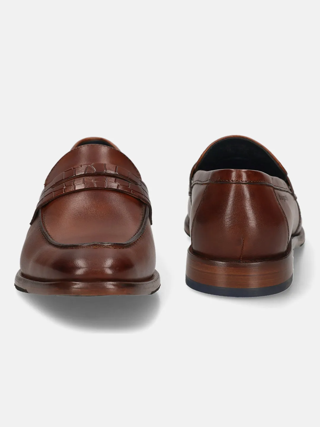 bugatti Cognac Premium Leather Slip-ons Formal