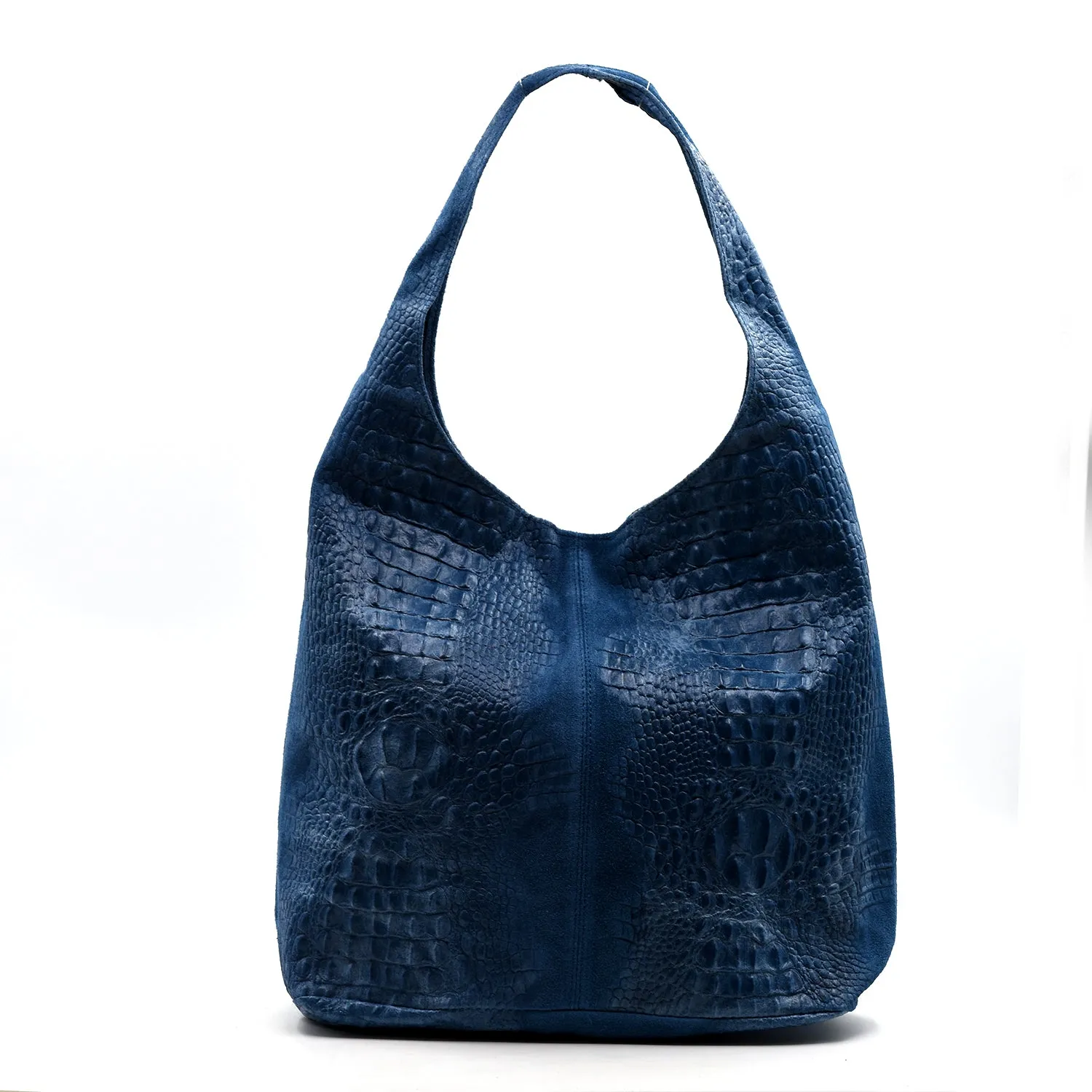 Crocodile pattern leather handbag