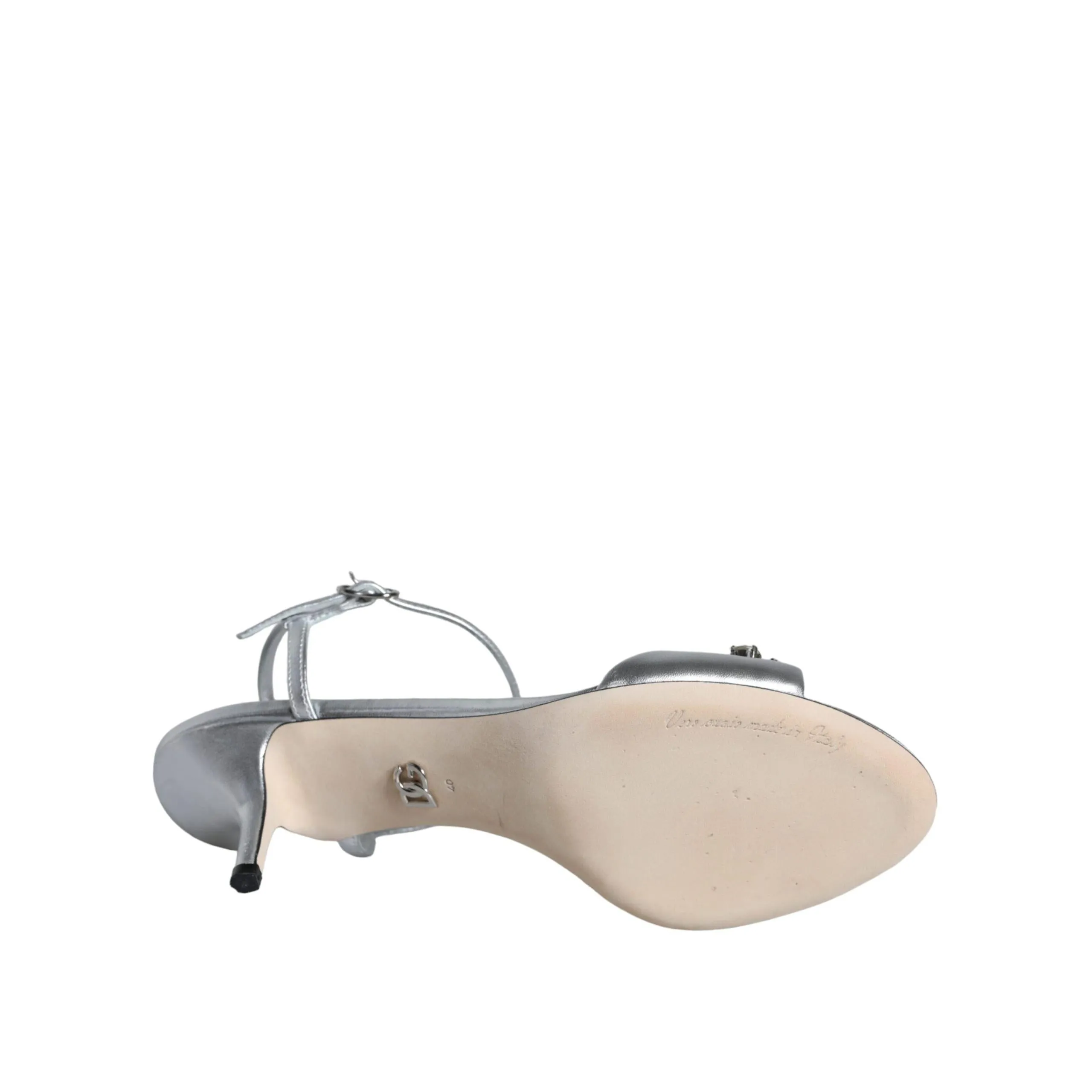 Dolce & Gabbana Silver Crystal AnkleStrap Keira Sandals Shoes
