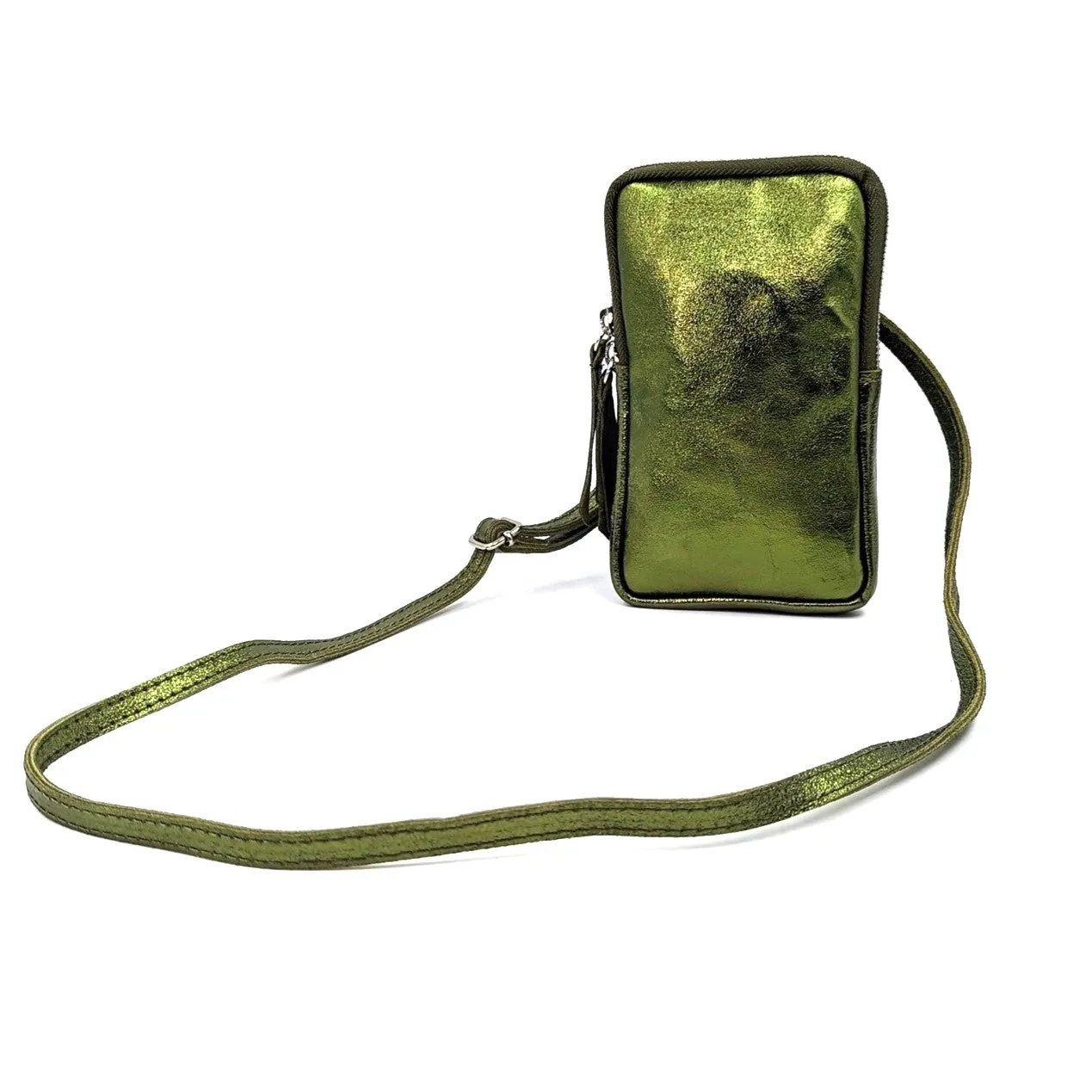 Essential metallic leather cross body phone bag/purse