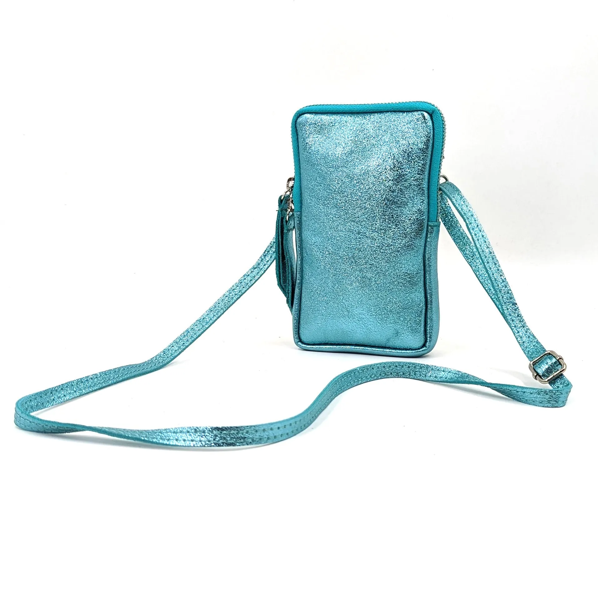 Essential metallic leather cross body phone bag/purse