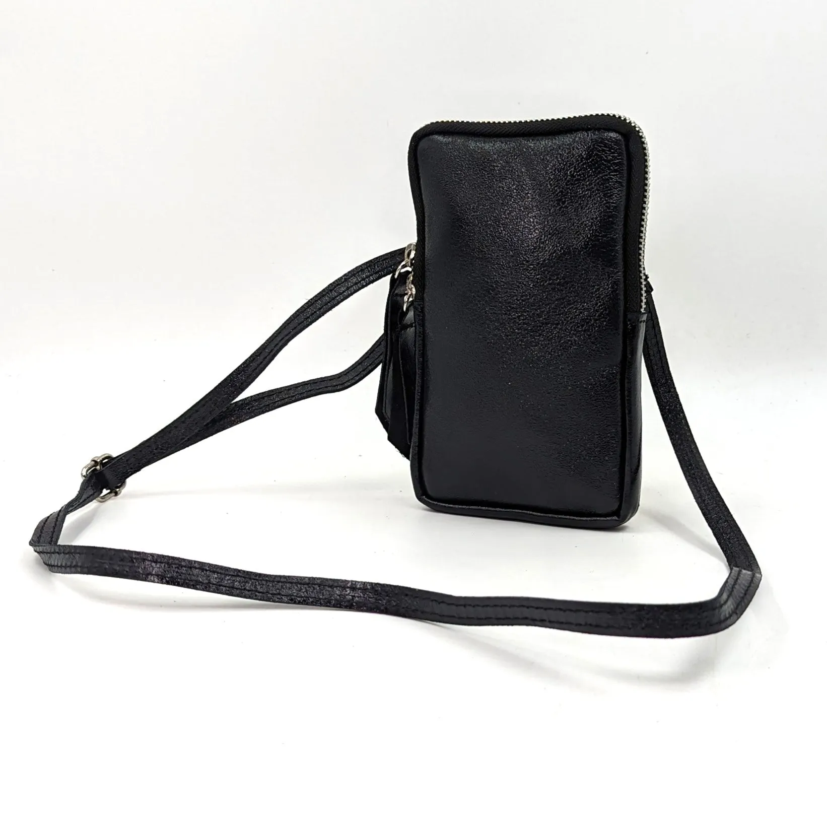 Essential metallic leather cross body phone bag/purse