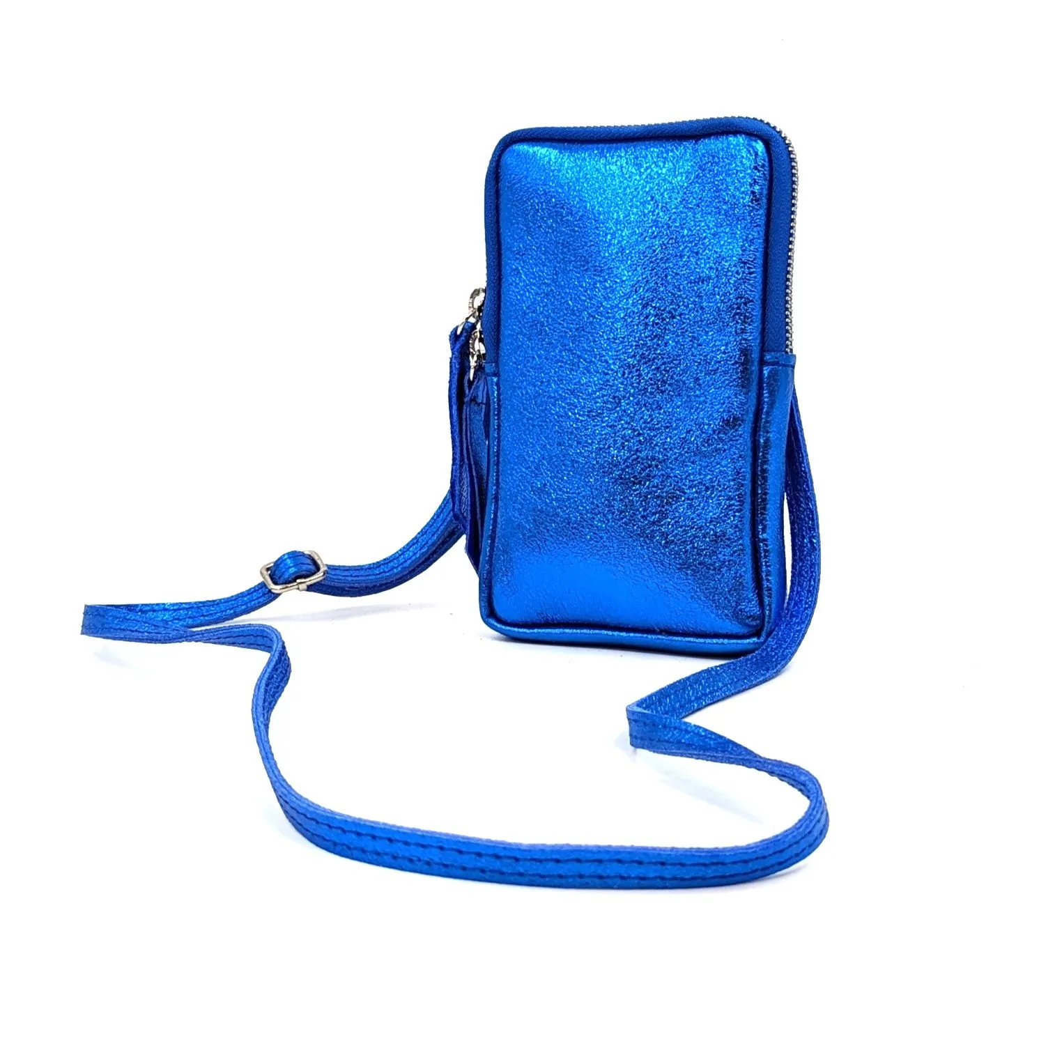 Essential metallic leather cross body phone bag/purse