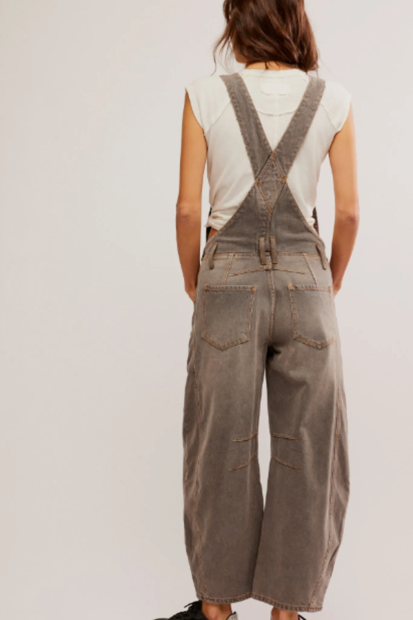 Free People: Good Luck Overall in Archive Grey